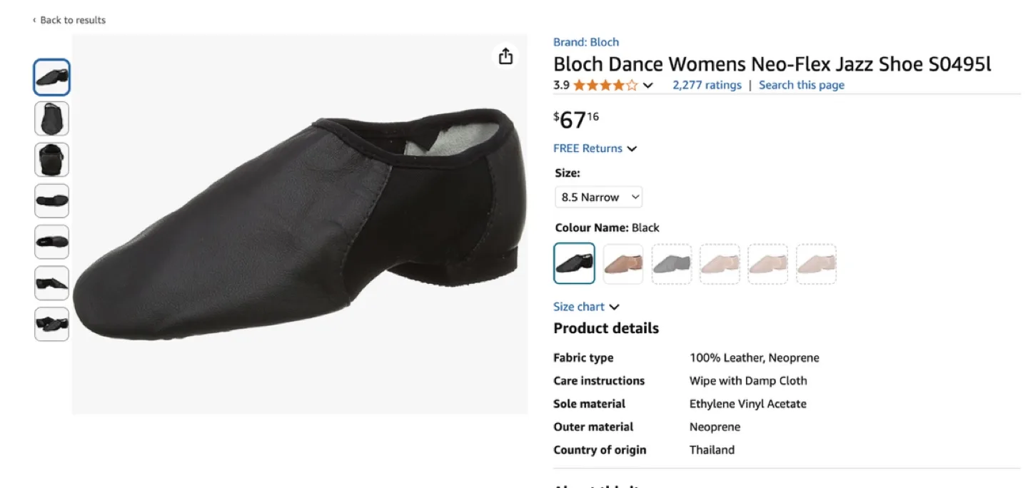 Bloch Women's Neo-Flex Jazz Shoe S0495L - Size 8.5 Narrow image indicator(3)