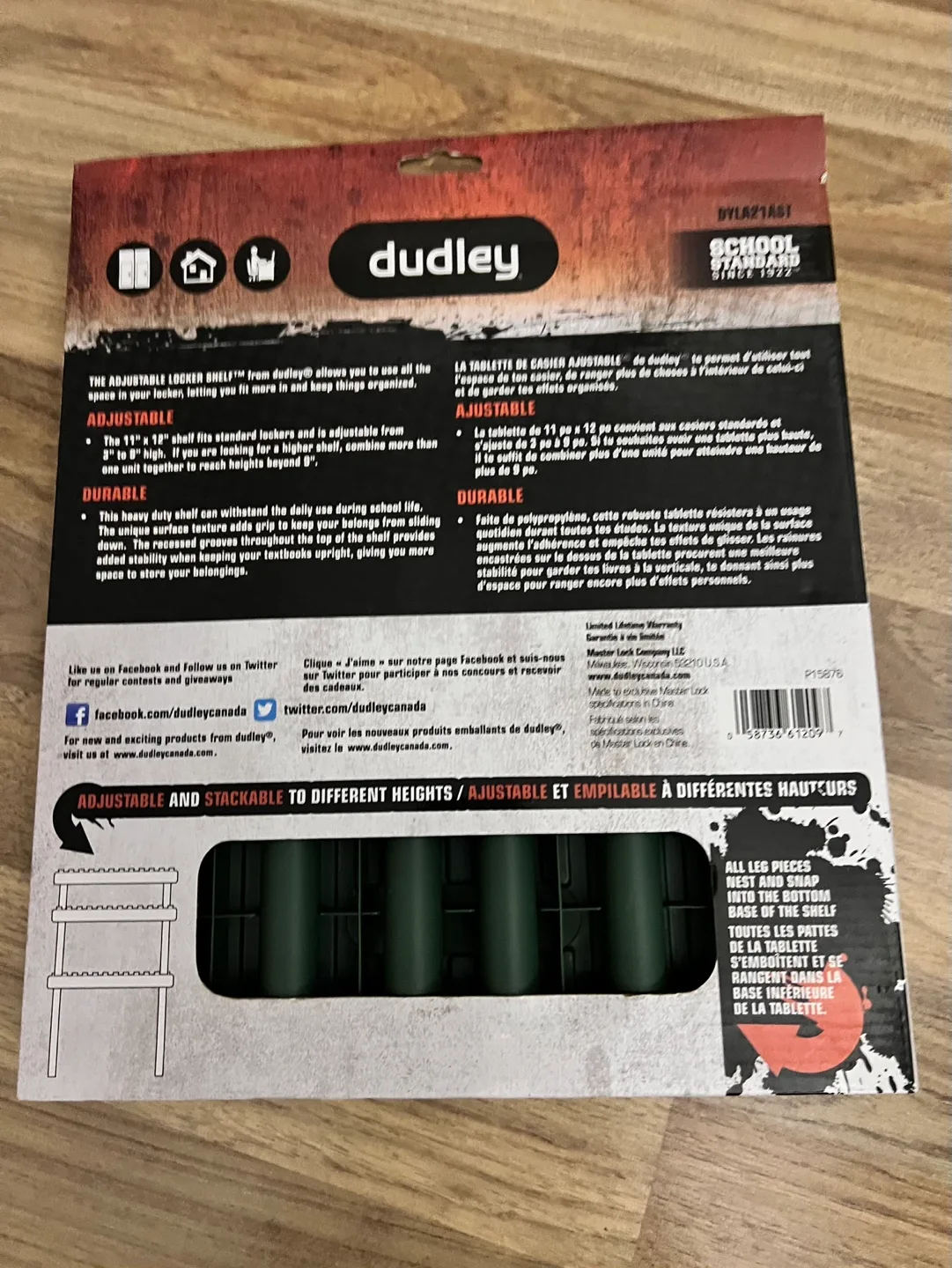 Dudley Adjustable Locker Shelf - Organize your locker! image indicator(2)