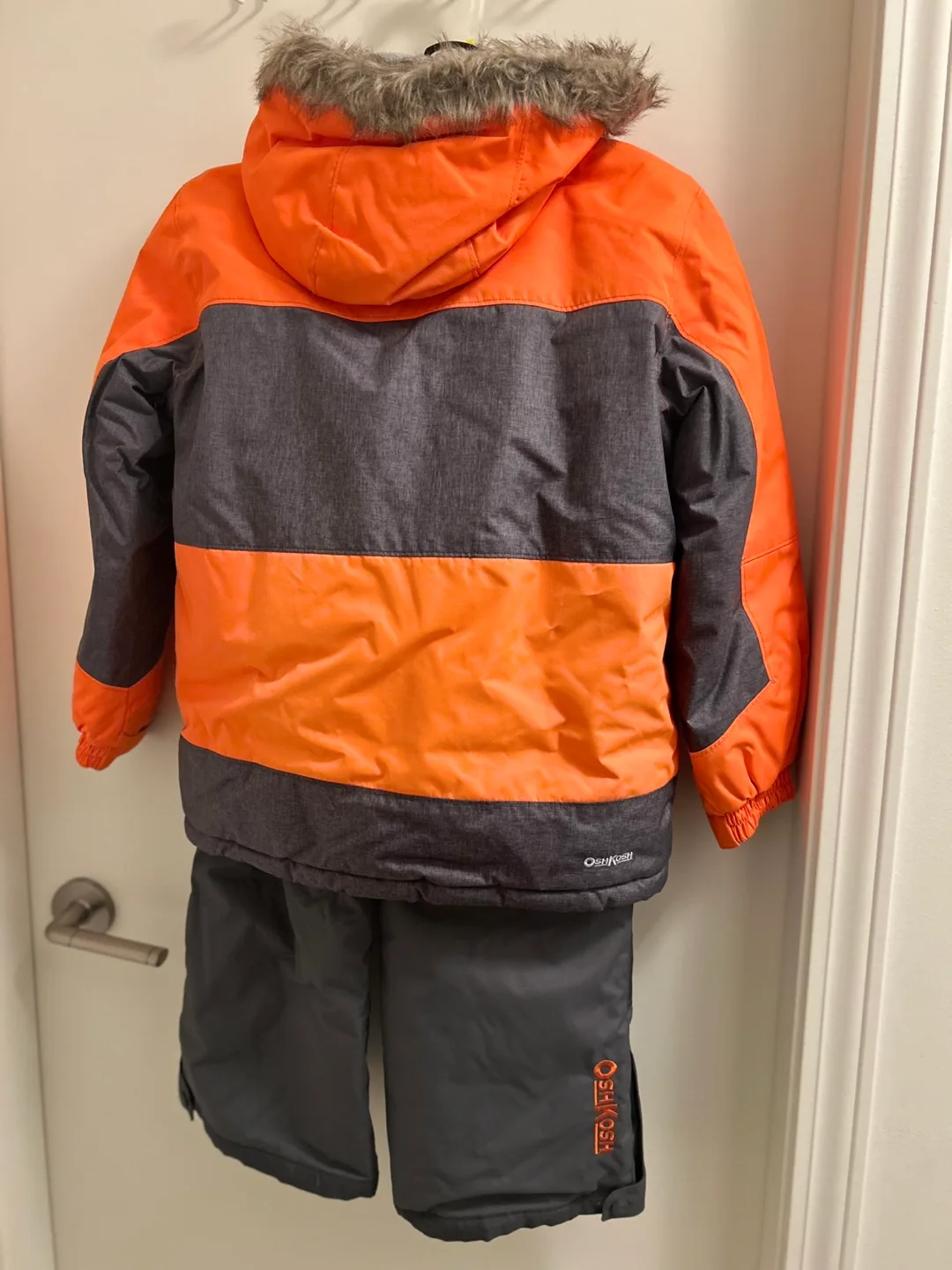 OshKosh B'Gosh Boys' Size 8 Ski Suit - Orange & Grey image indicator(2)