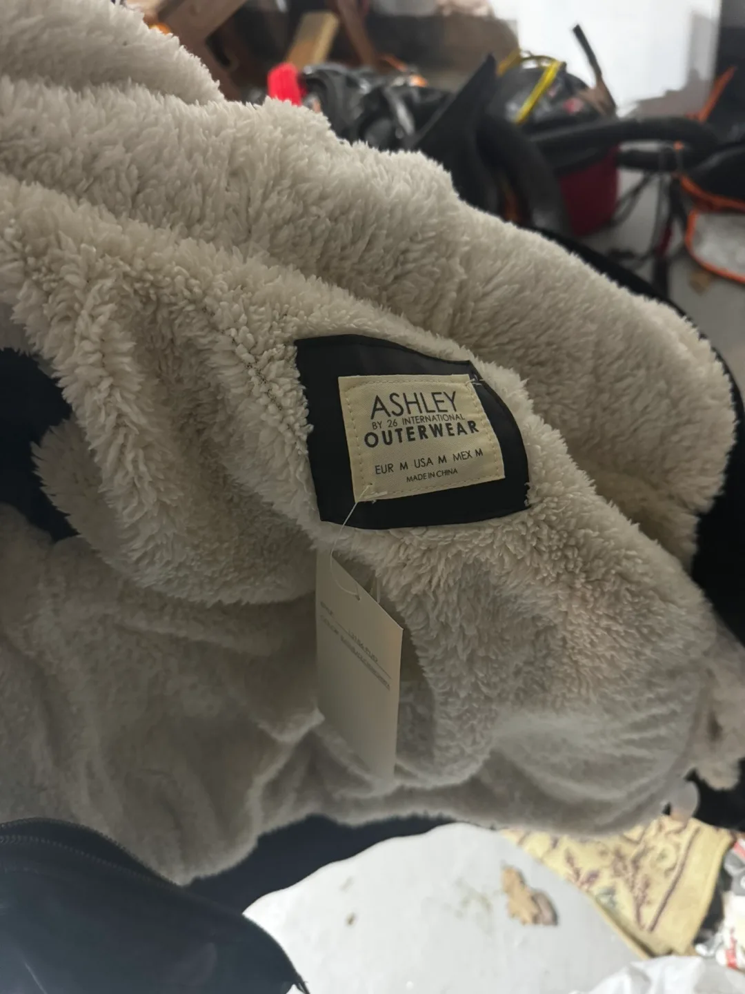 Black Leather Jacket with Sherpa Lining - S: Medium image indicator(3)