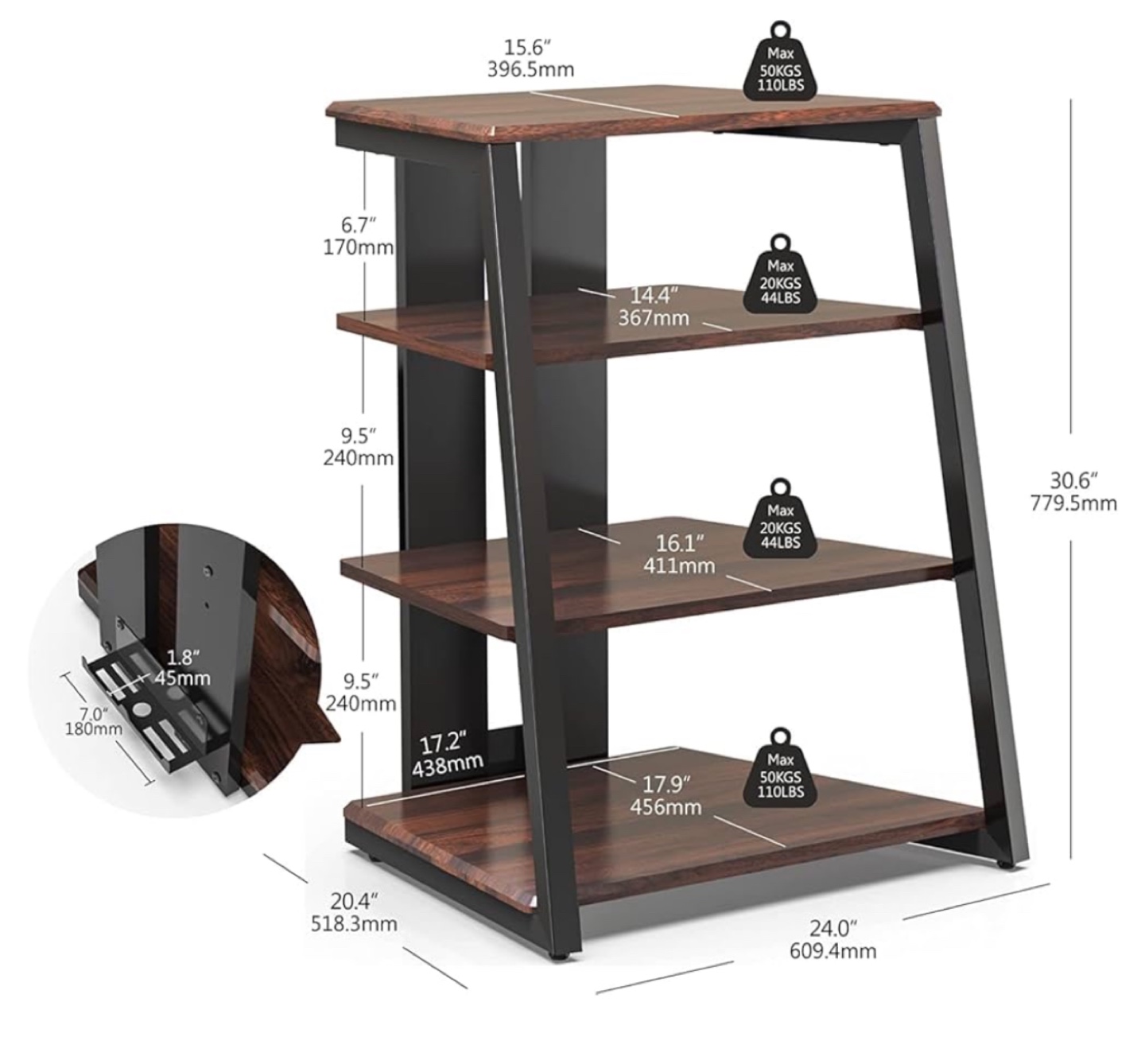 Modern 4-Tier Entertainment Center Stand - photo 2