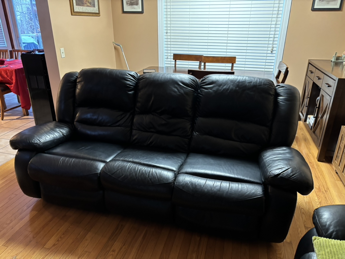Black/Dark Brown Leather Reclining Couches - photo 2