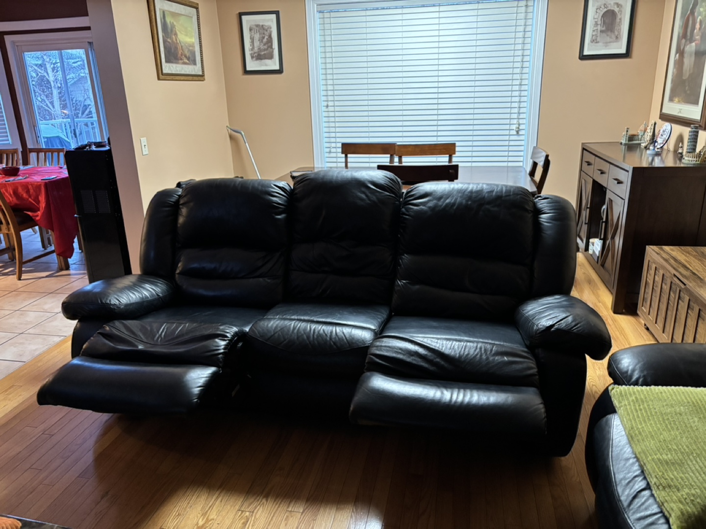 Black/Dark Brown Leather Reclining Couches - photo 3