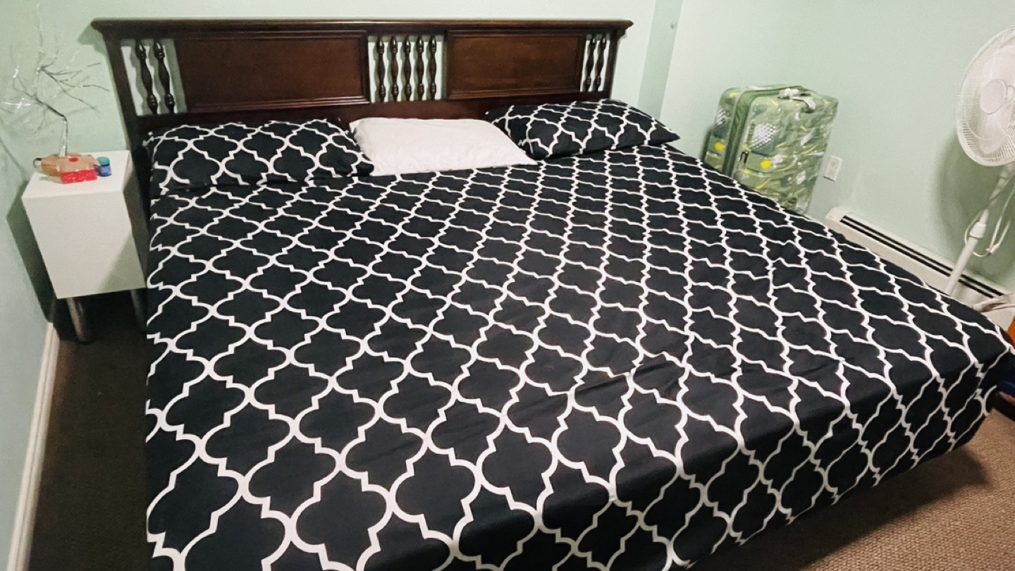 King Size Bed Frame with Mattress and Box Spring