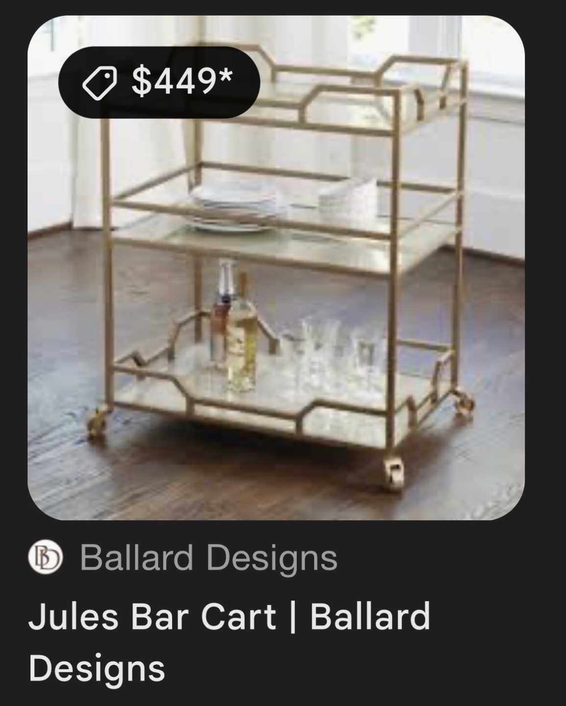 Ballard Designs Jules Bar Cart
