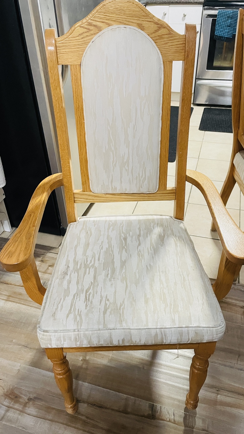 Oak Dining Chair with Upholstered Seat