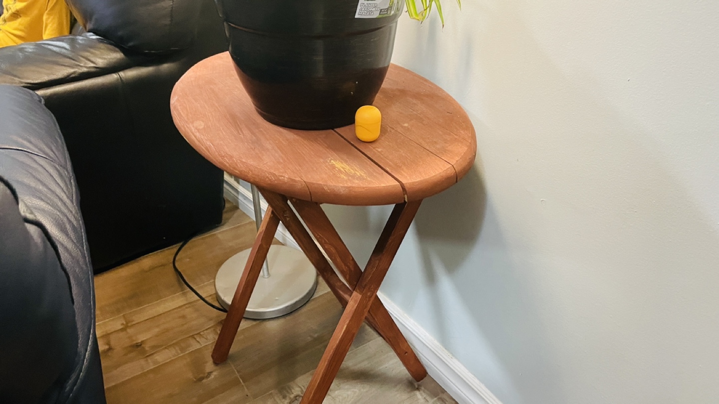 Rustic Wooden Folding Side Table - photo 2