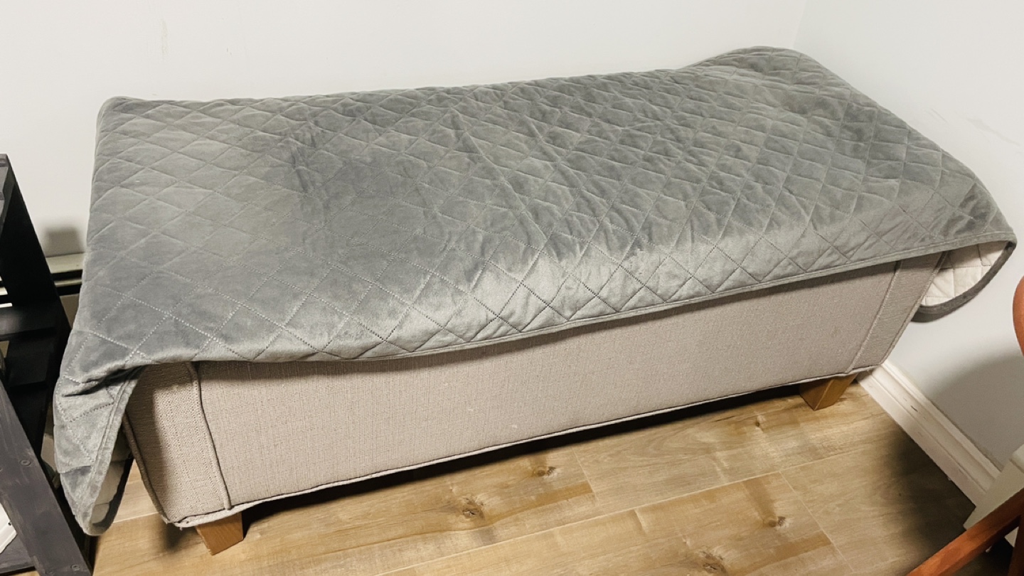 Storage Ottoman Bench with Quilted Cover