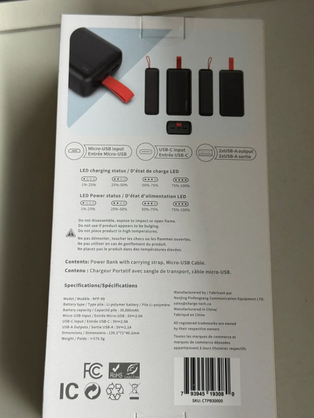 CHARGE TECH 30000mAh Power Bank - Portable Charger image indicator(2)