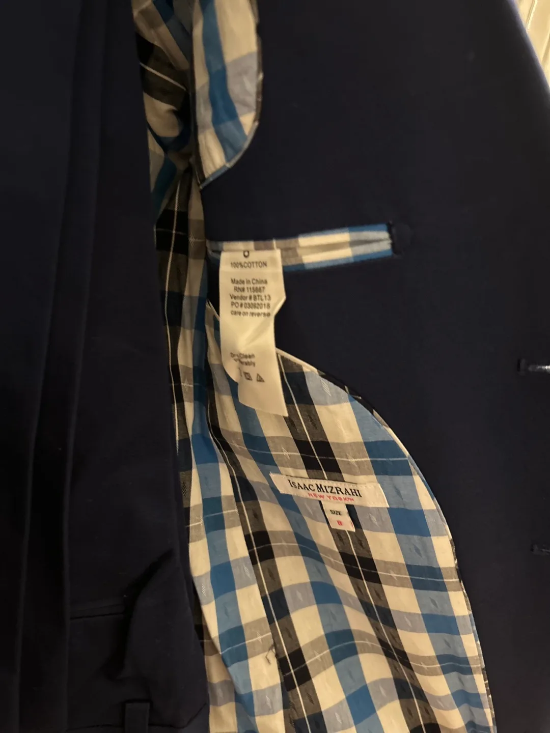 Isaac Mizrahi Boys' Navy Blazer, Size 8 image indicator(5)