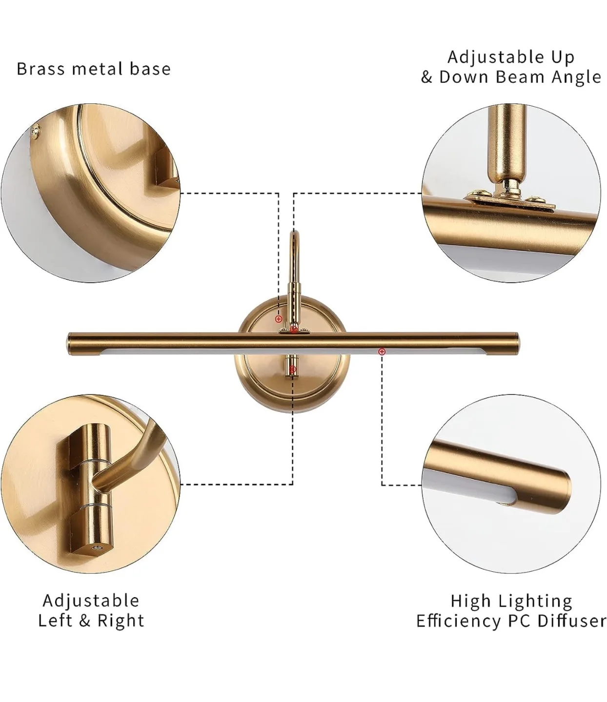 BRAND NEW Gold LED Wall Light Fixture image indicator(7)