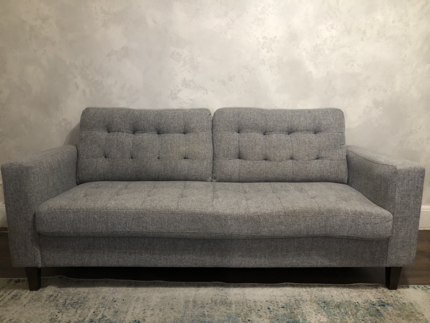 76 in Gray Tufted Sofa - photo 2