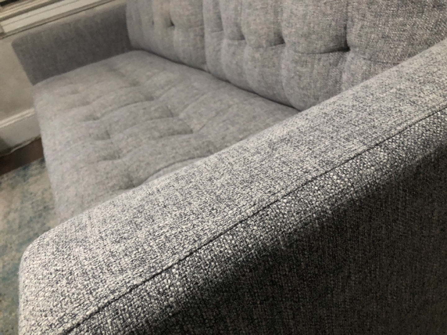 76 in Gray Tufted Sofa - photo 3
