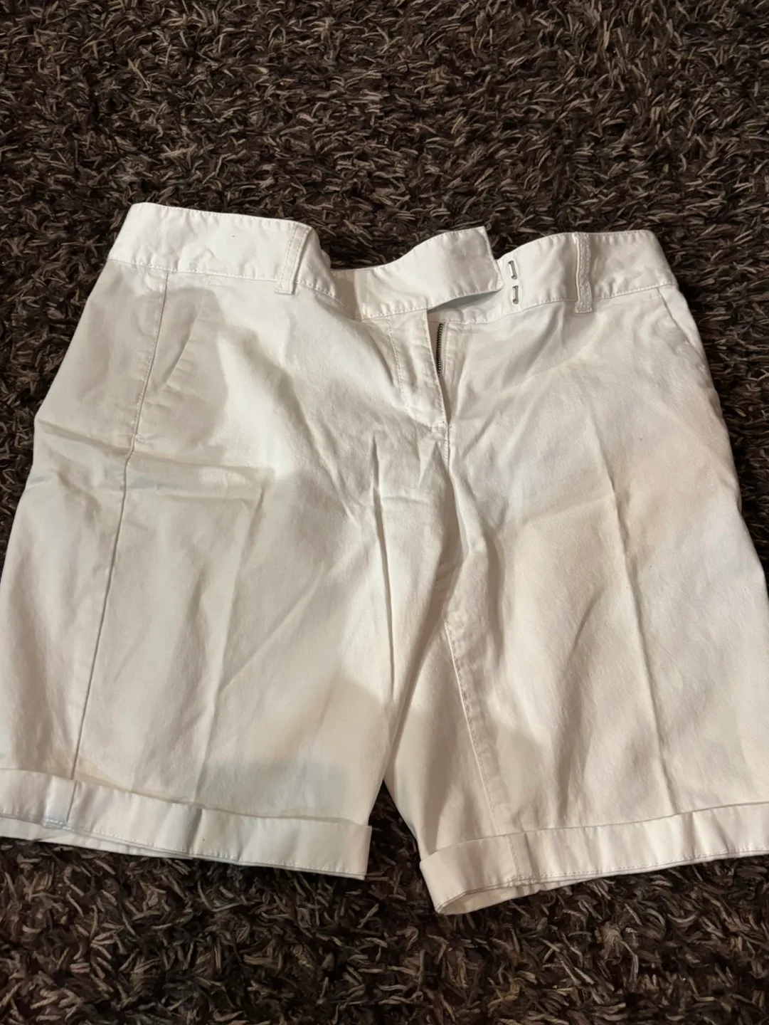 Ann Taylor White Cotton Shorts thumbnail
