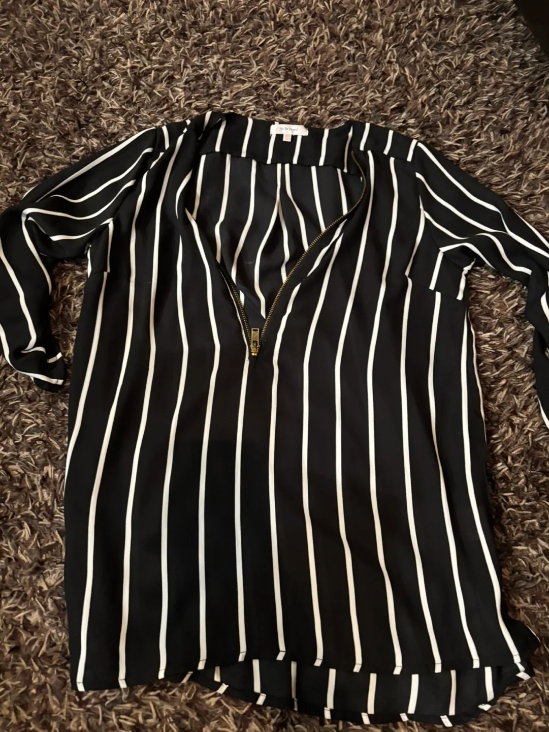 Striped Blouse, Black and White thumbnail