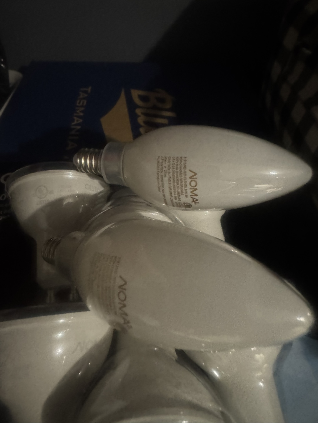 2 NOMA B10 E12 chandelier LED light bulbs, 200 lumens