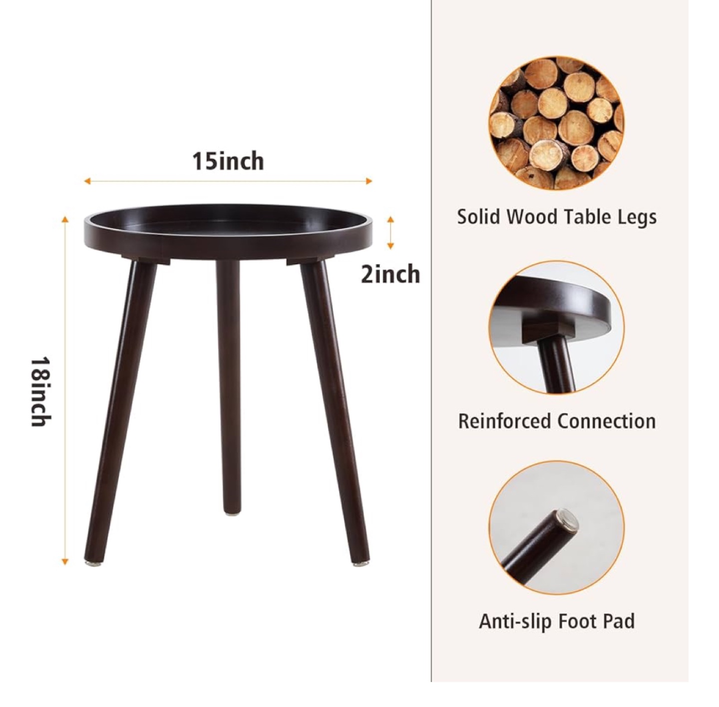 *MOVEOUT SALE* Dark Brown Round Side Table - photo 4