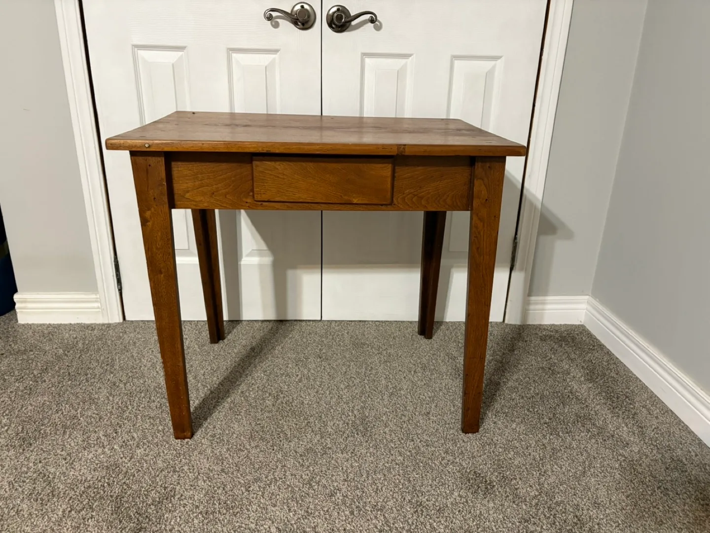 Antique Wooden Table with Small Drawer thumbnail