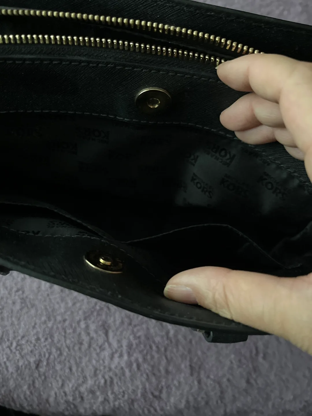 Michael Kors Black Leather Satchel Handbag image indicator(2)