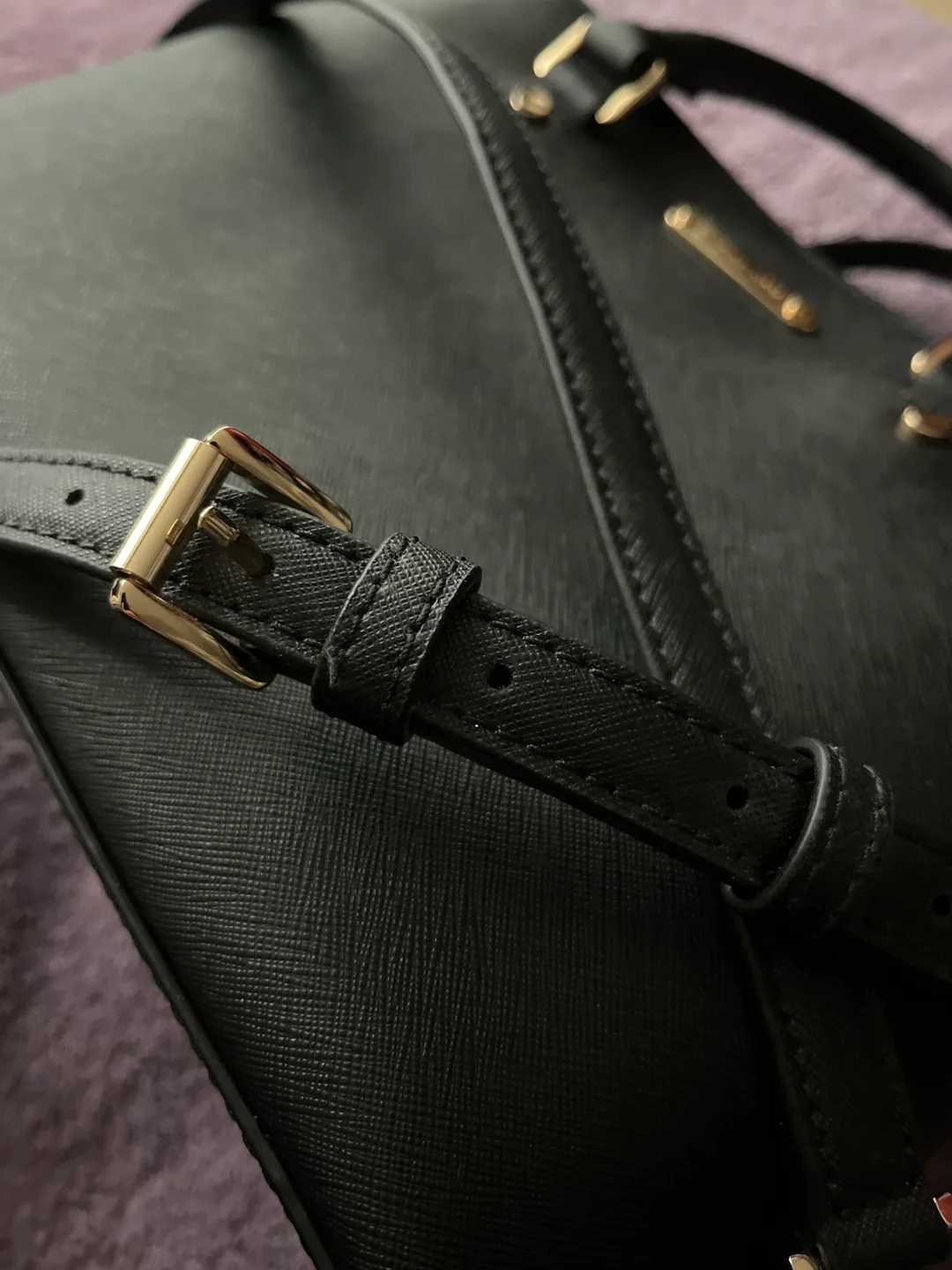 Michael Kors Black Leather Satchel Handbag image indicator(5)