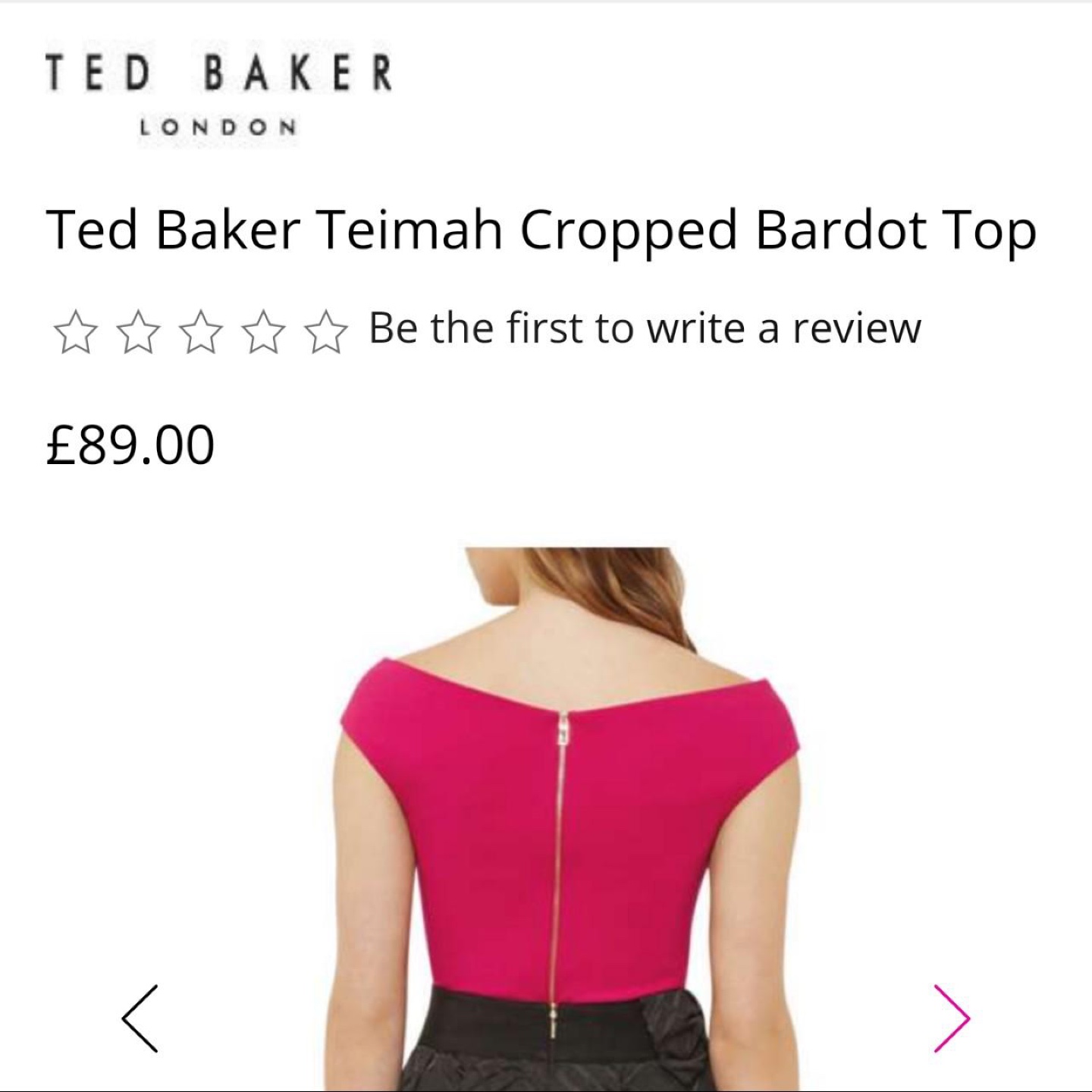 Ted Baker Teimah Cropped Bardot Top - photo 2