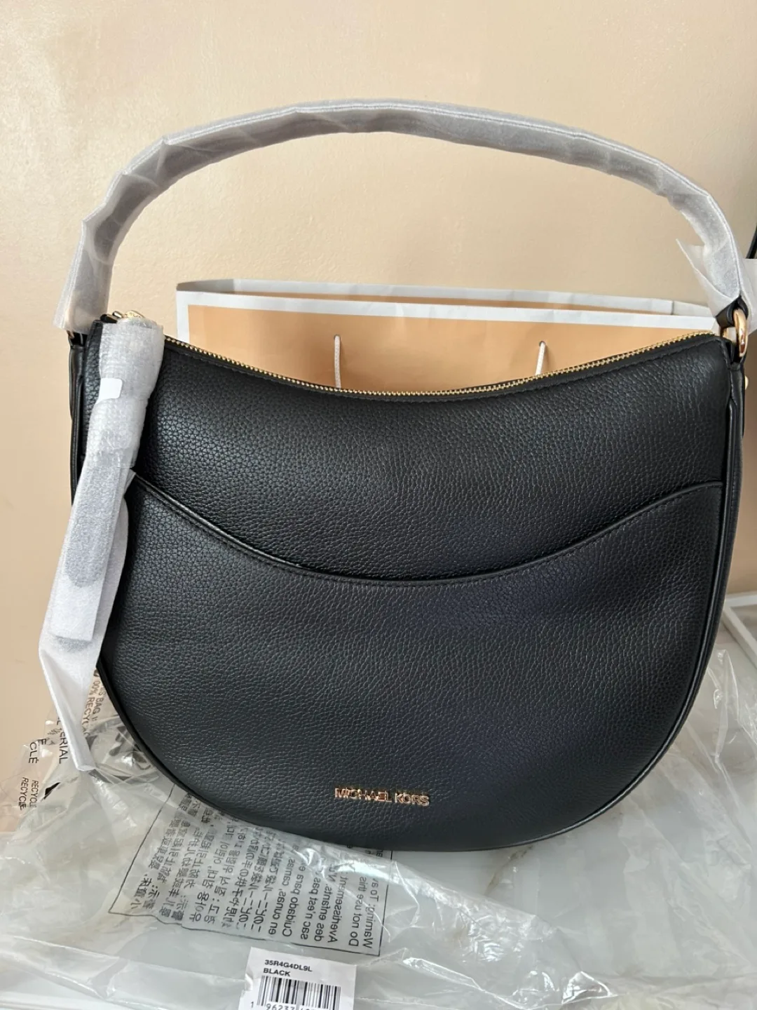 Michael Kors Dover Half Moon Shoulder Bag - Black Leather image indicator(4)