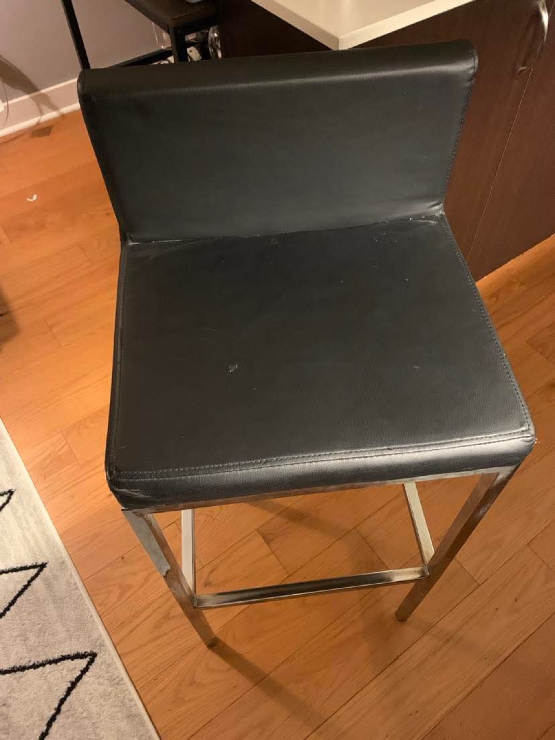 Black Leather Bar Stool - photo 2