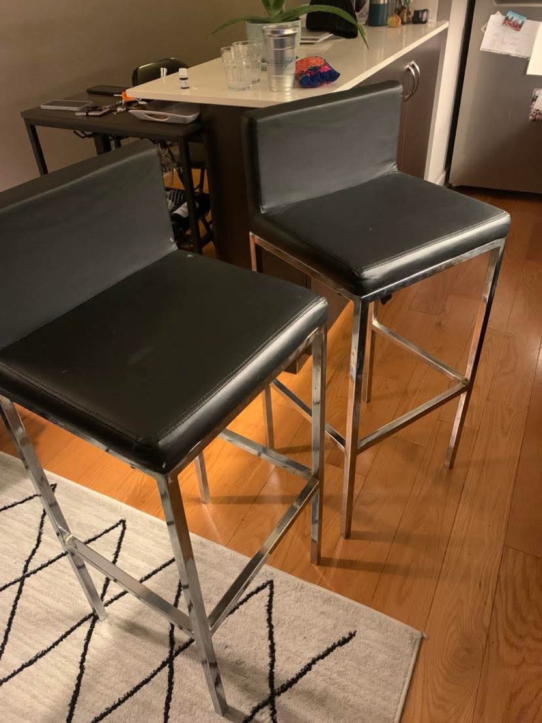 Black Leather Bar Stool
