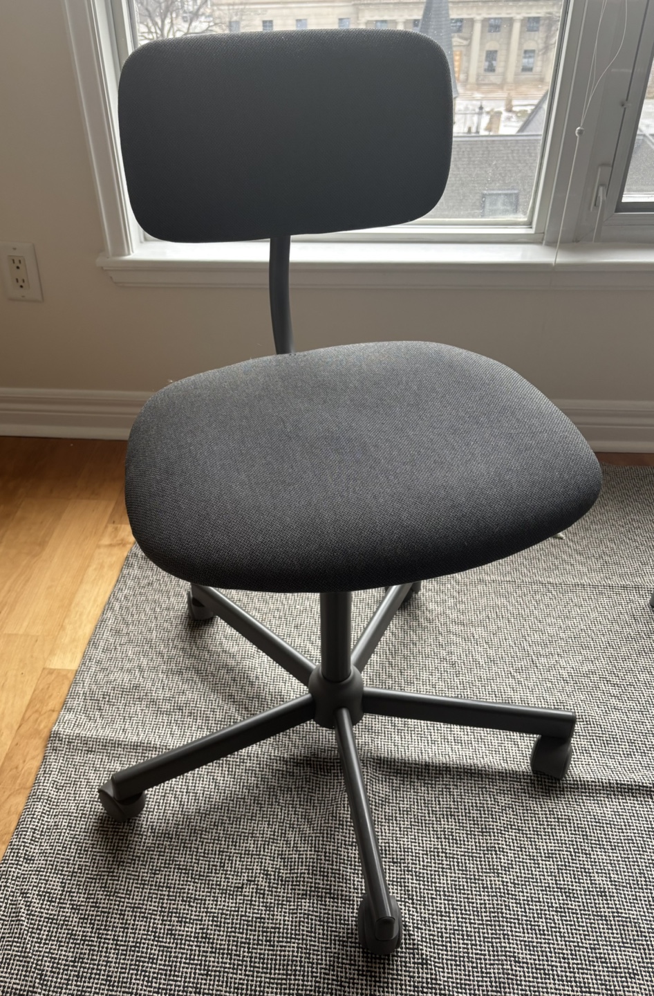 Dark Grey Adjustable Office Chair with Wheels - photo 2