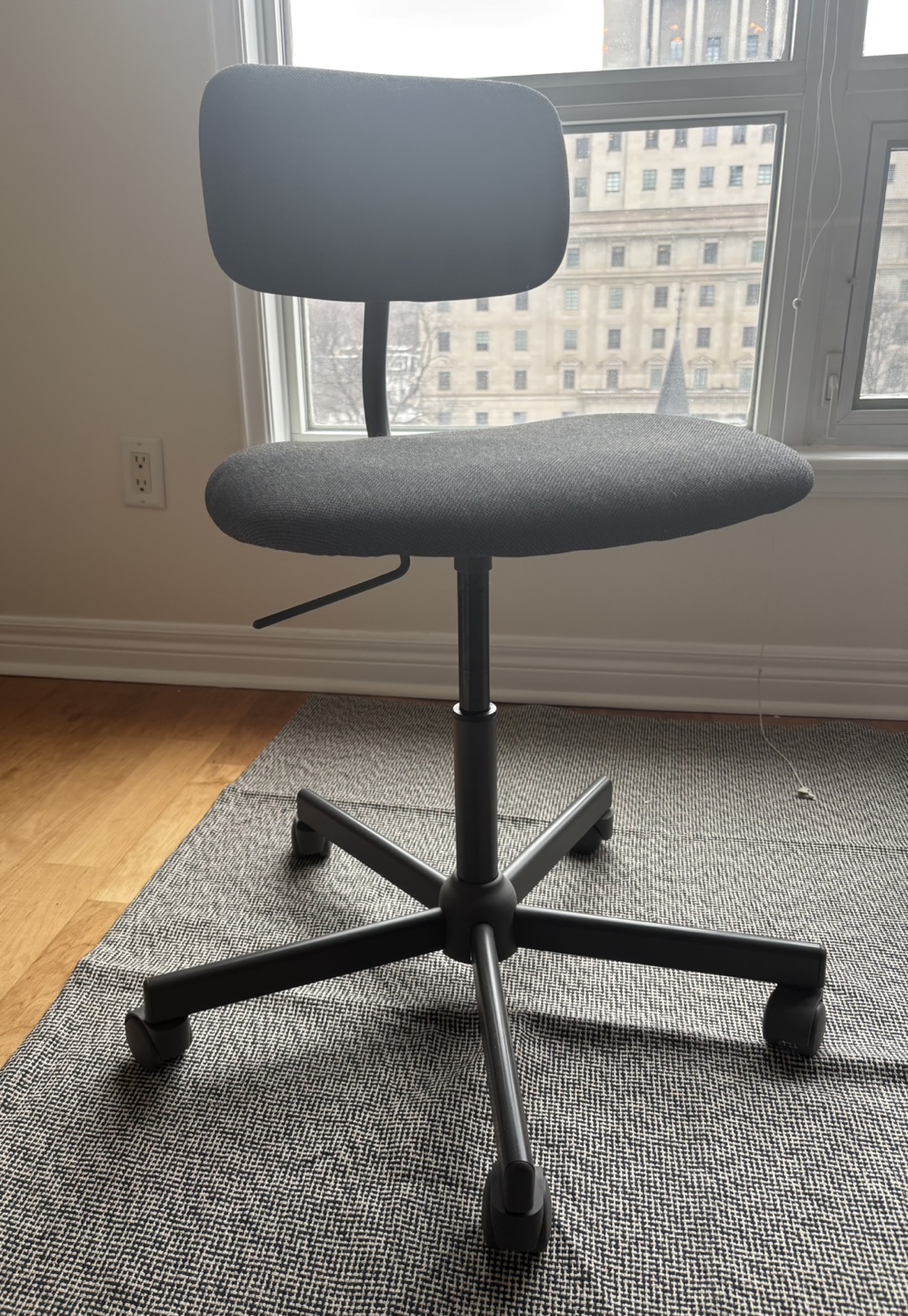 Dark Grey Adjustable Office Chair with Wheels