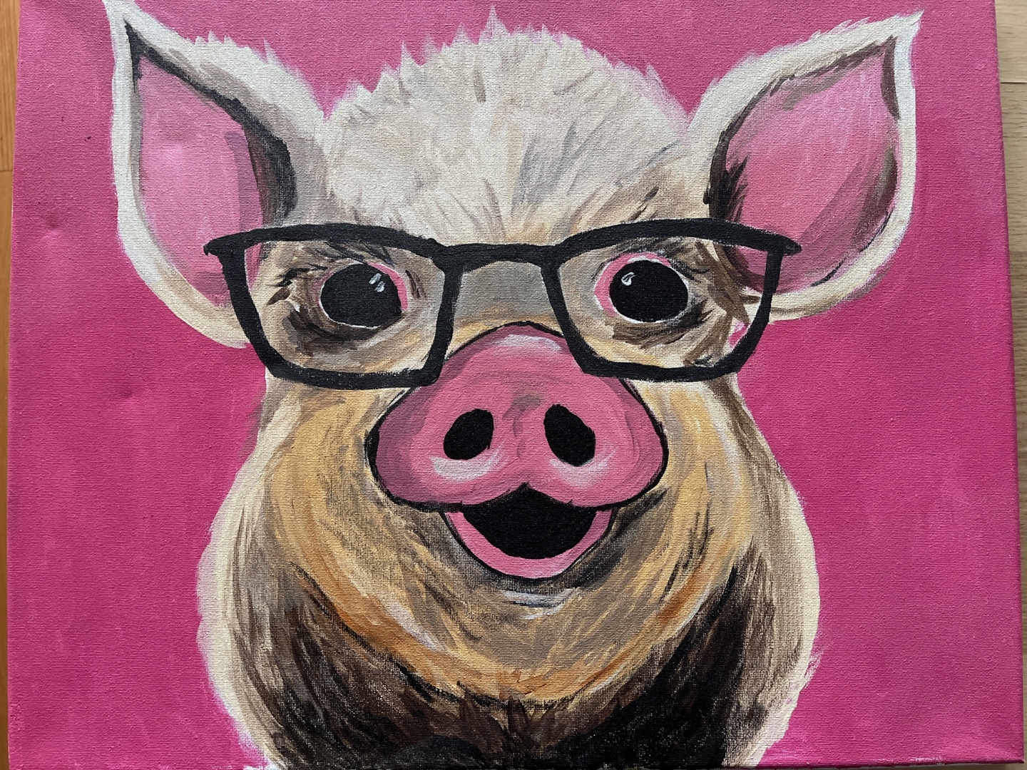 ❤️ Adorable Pig Canvas Oil Painting