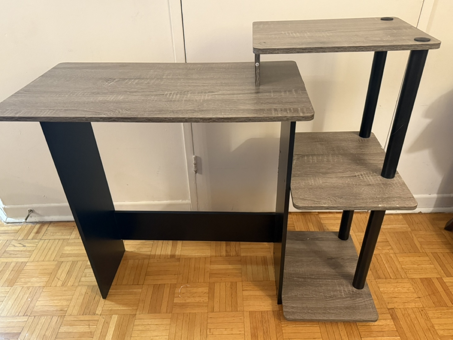 Small Computer Desk with Storage Shelves