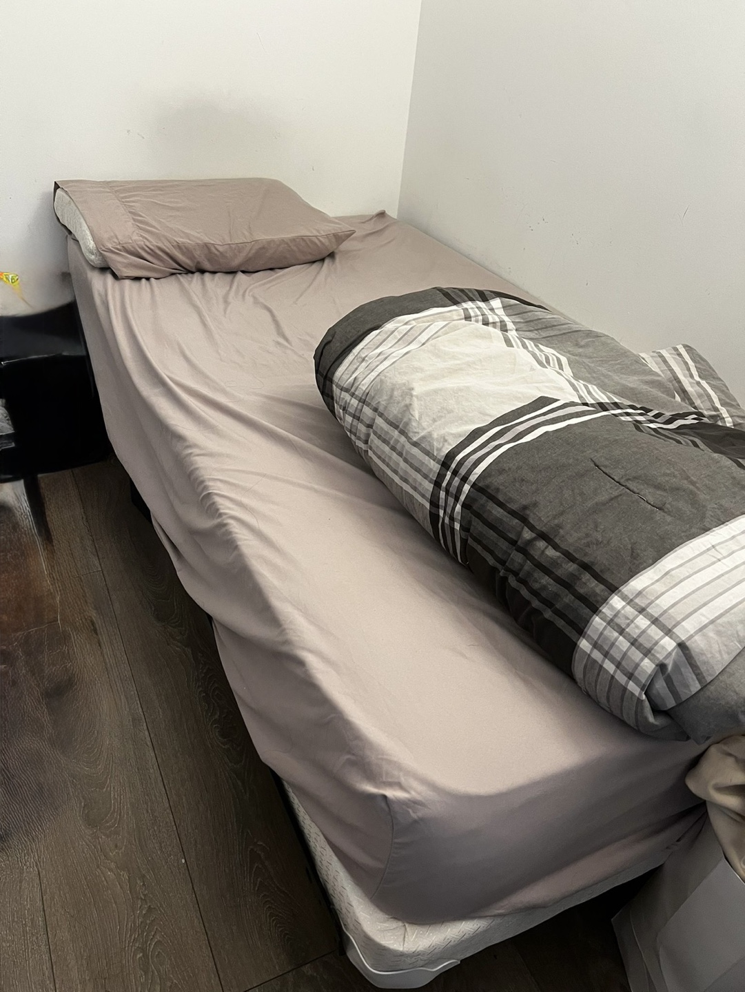 Single Bed frame, box spring and Orthopedic Mattress