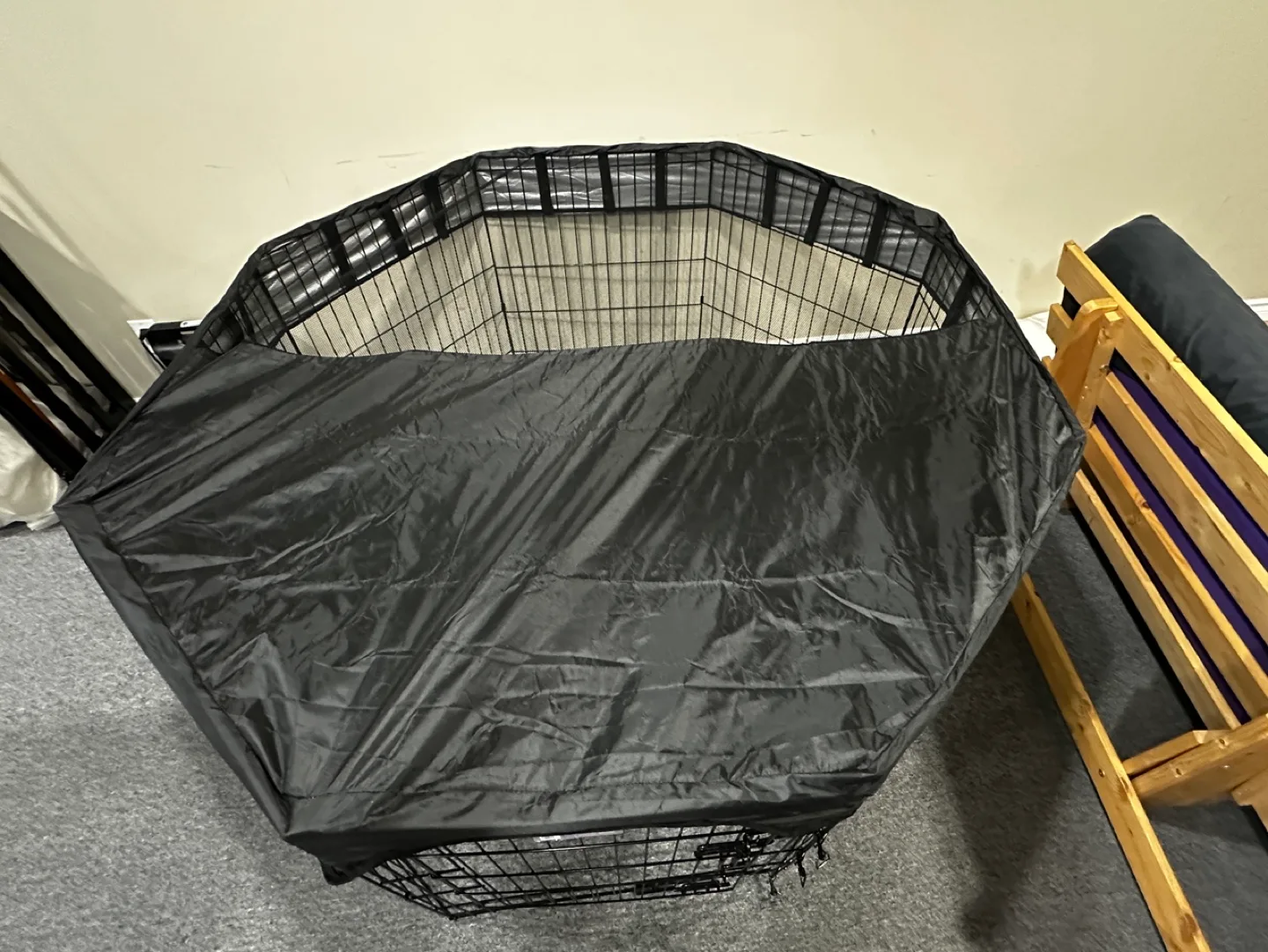 Black E-Coat Exercise Pen for pets with Cover image indicator(4)