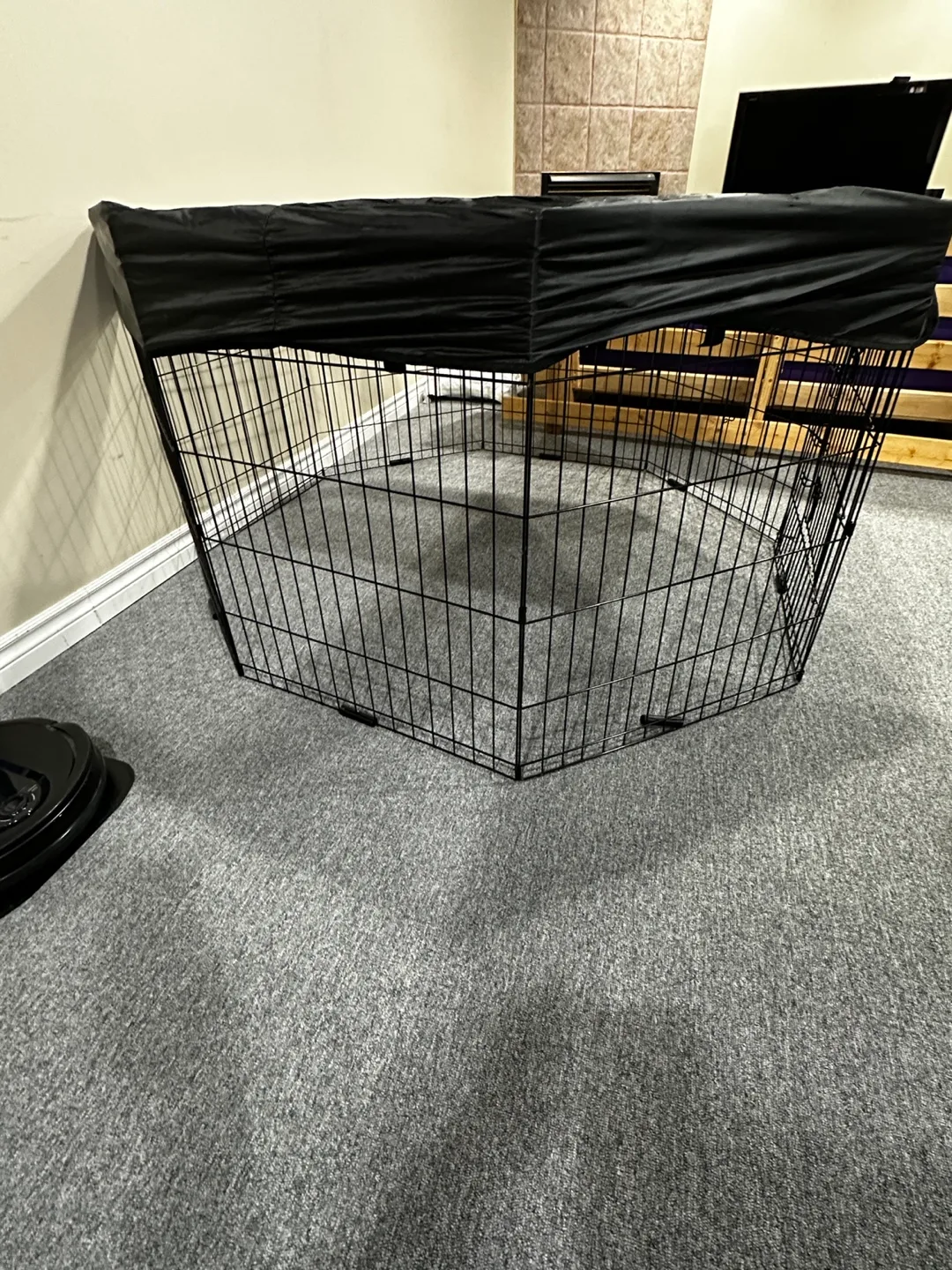 Black E-Coat Exercise Pen for pets with Cover image indicator(5)