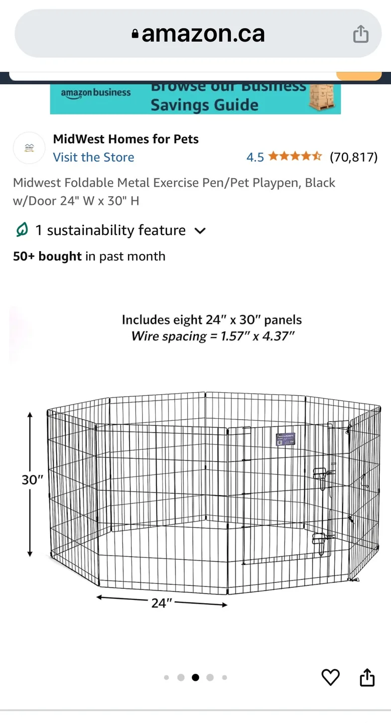 Black E-Coat Exercise Pen for pets with Cover image indicator(8)