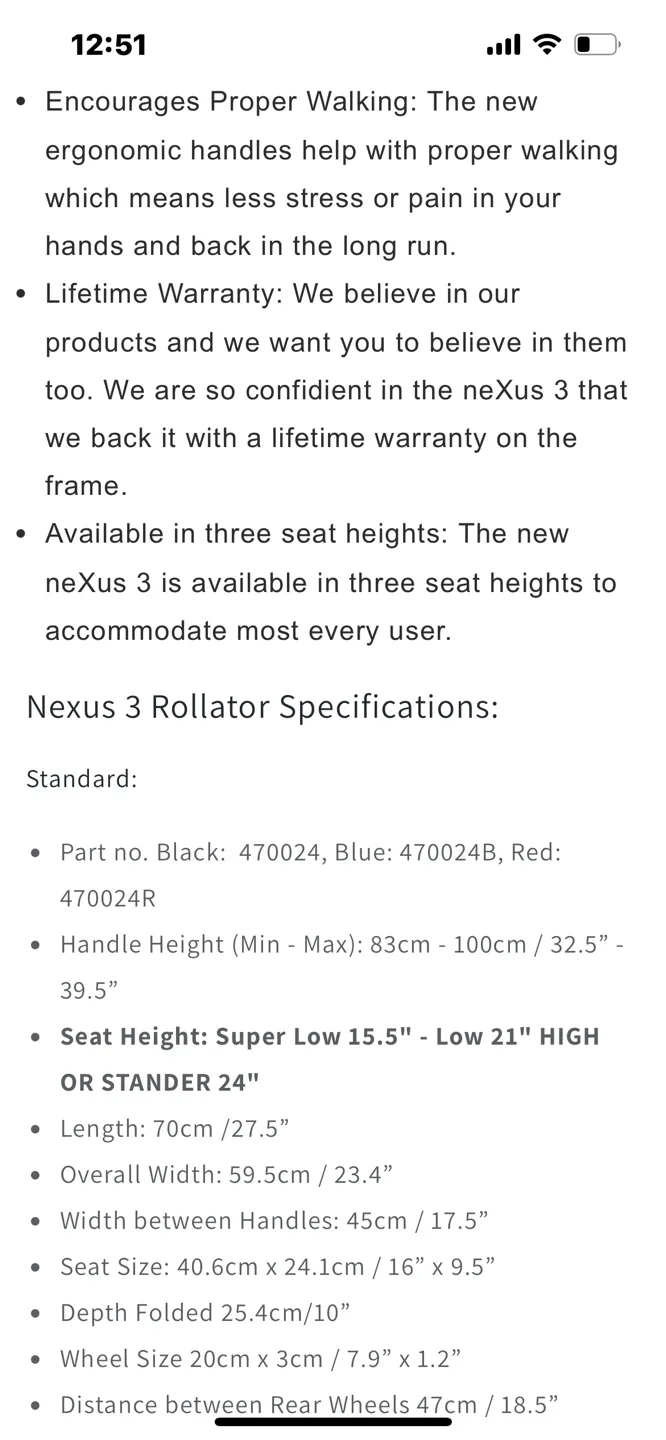 Shoppers Nexus 3 Rollator - Black image indicator(6)