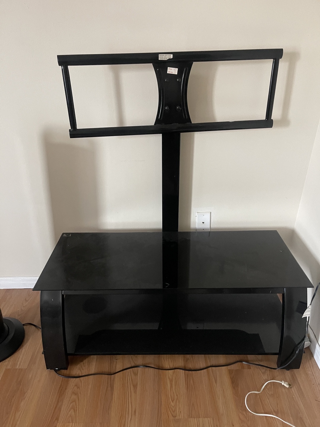 Black Glass TV Stand with Mount - photo 2