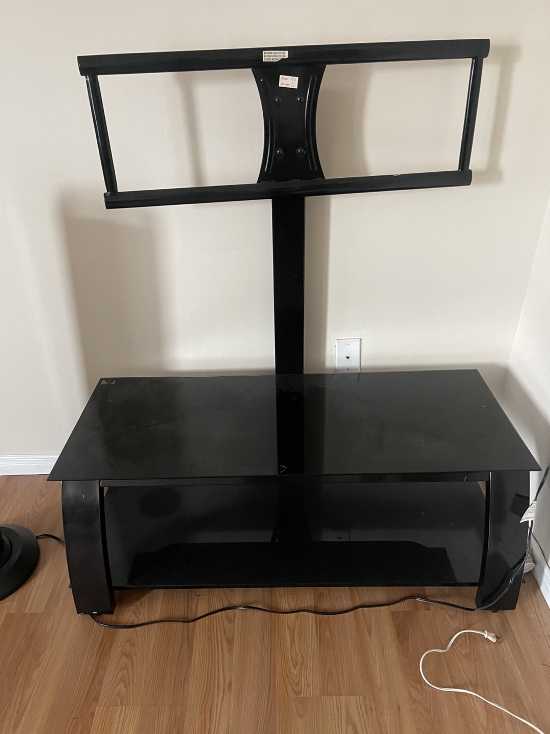 Black Glass TV Stand with Mount