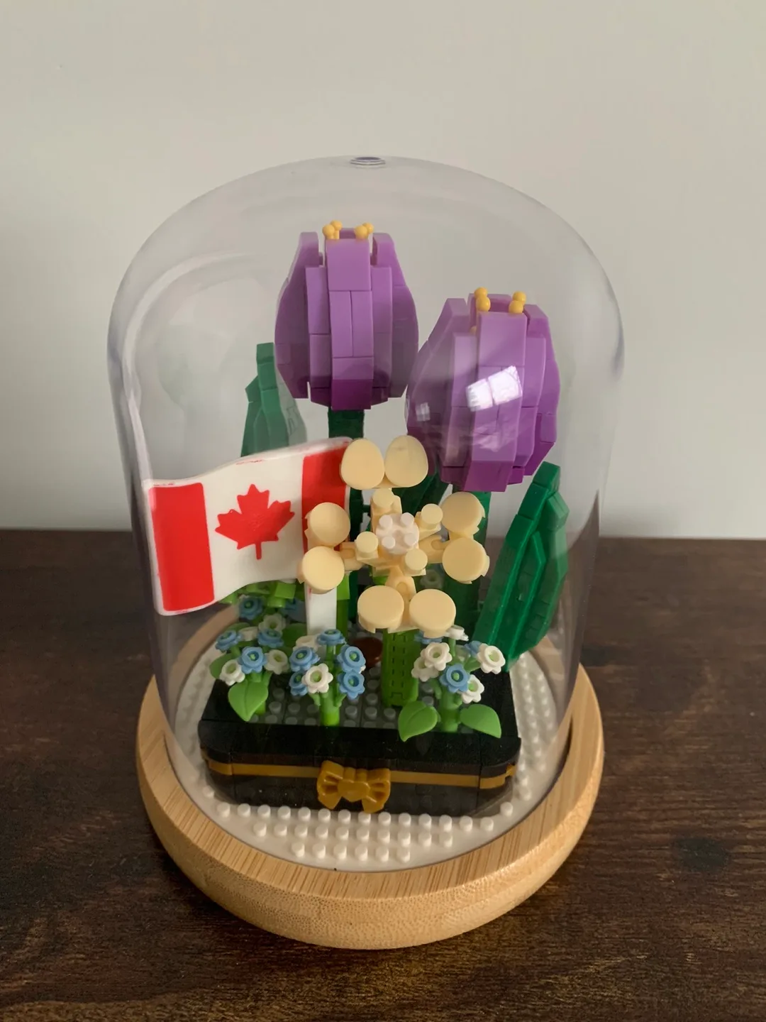 Lego-style Flower Arrangement Under Glass Dome image indicator(2)