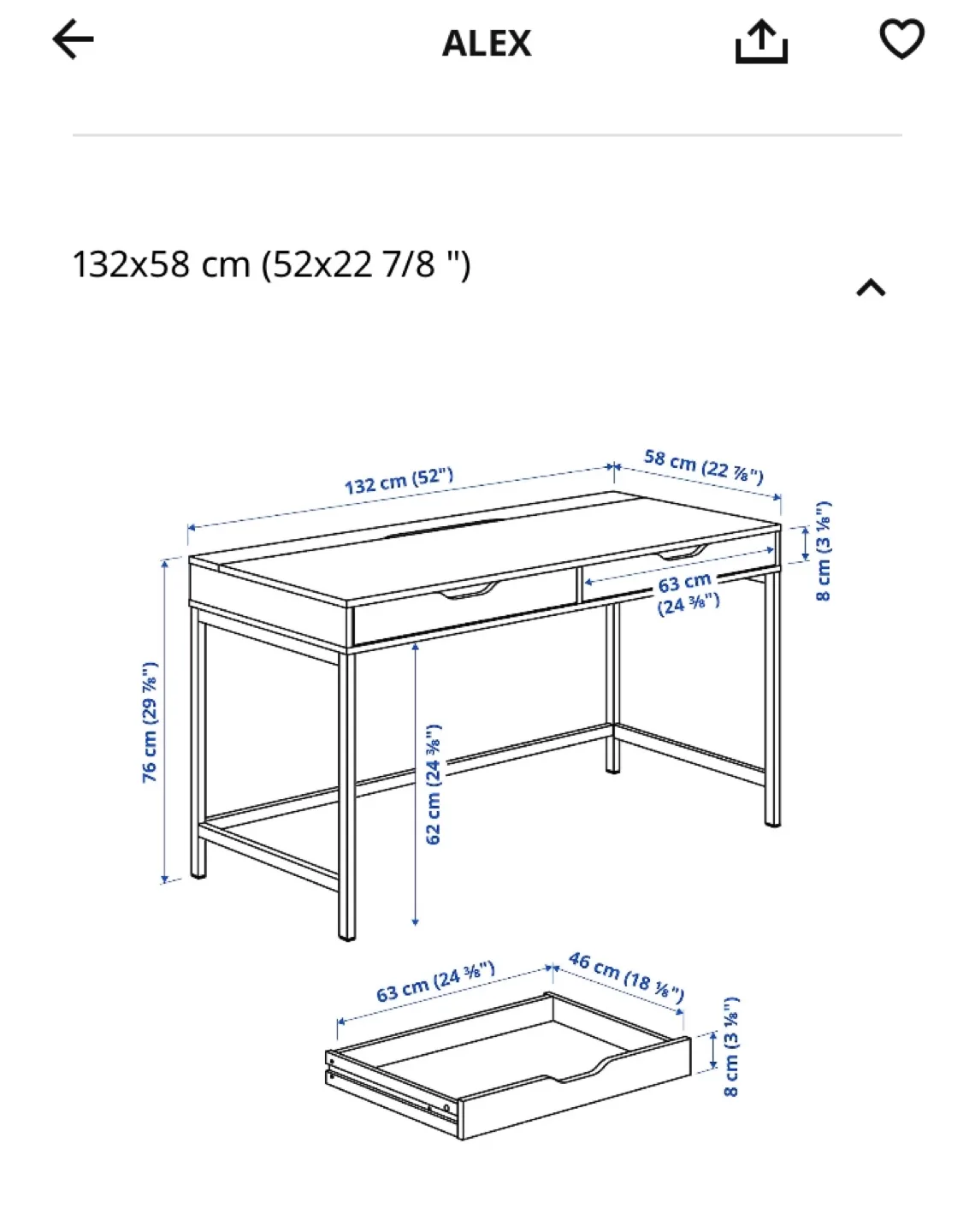 White IKEA Alex Desk image indicator(2)