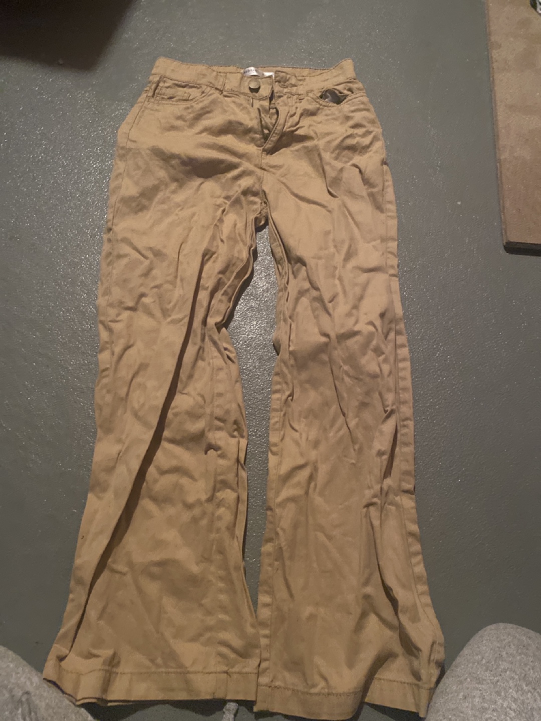 Kids' Khaki Bell Bottom Pants