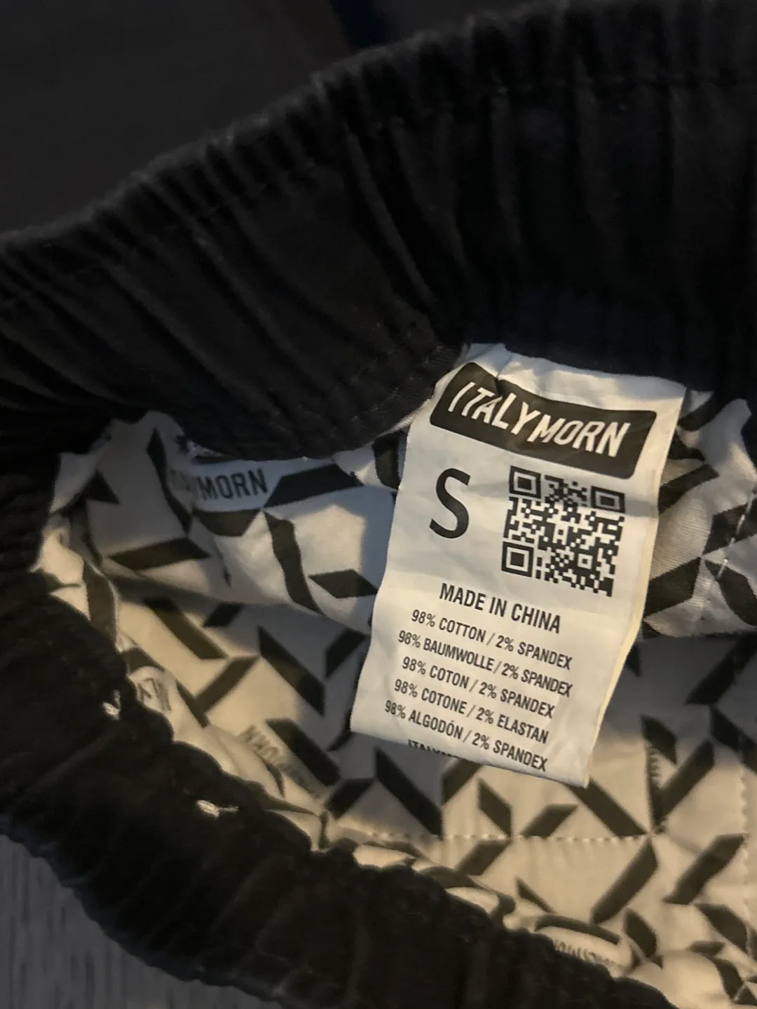 Italy Morn Men's Size Small Black Joggers image indicator(2)