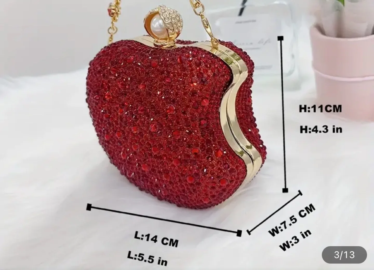 Red Crystal Apple-Shaped Evening Clutch image indicator(4)