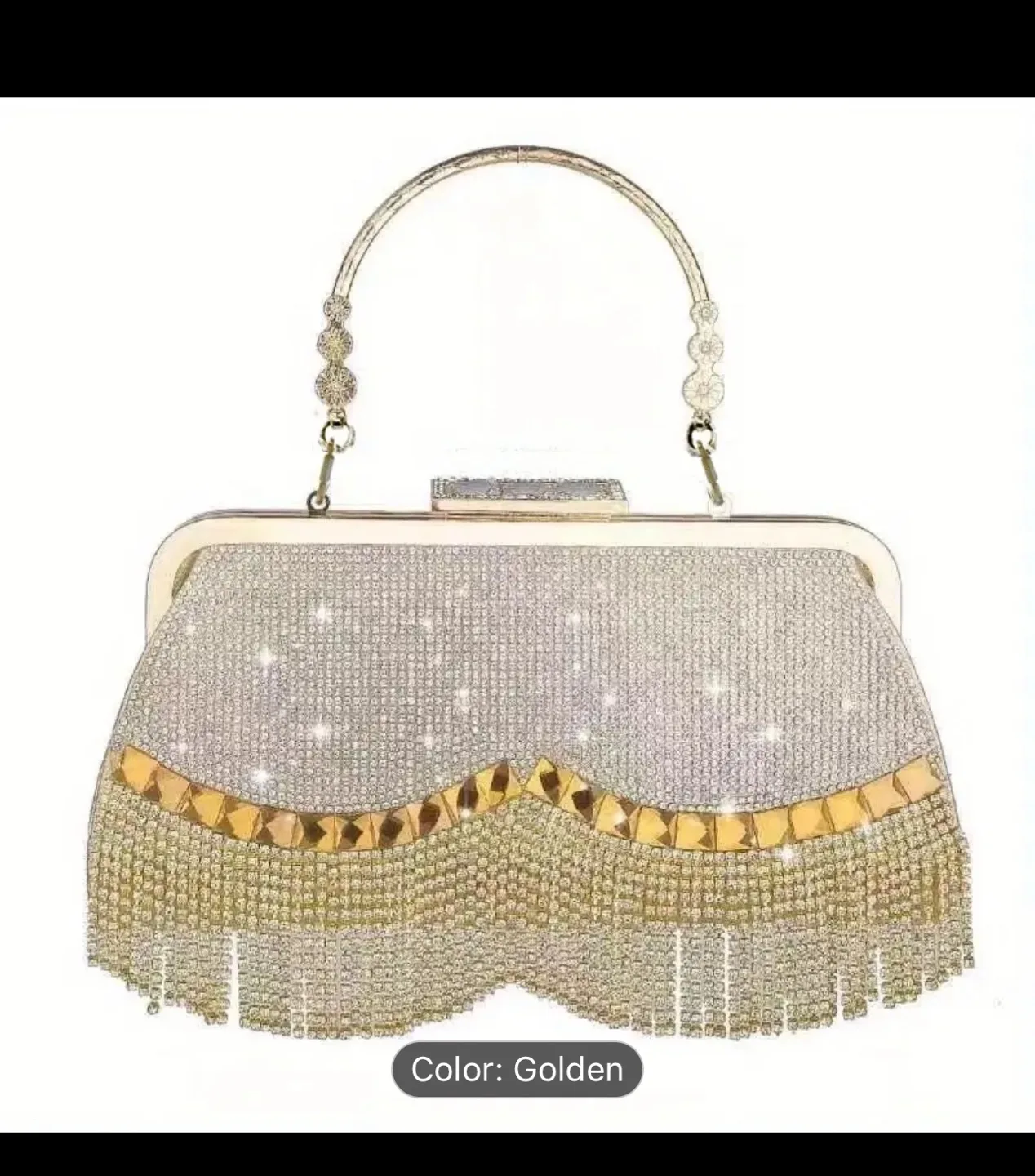 Rhinestone Evening Clutch Purse with Tassel image indicator(2)