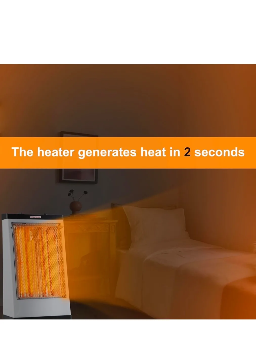 Electric Radiant Heater, Quartz Tube Heater ,1500w image indicator(2)