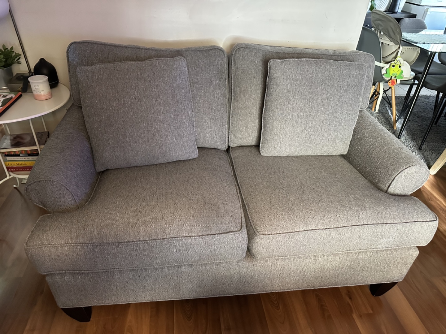 Grey loveseat