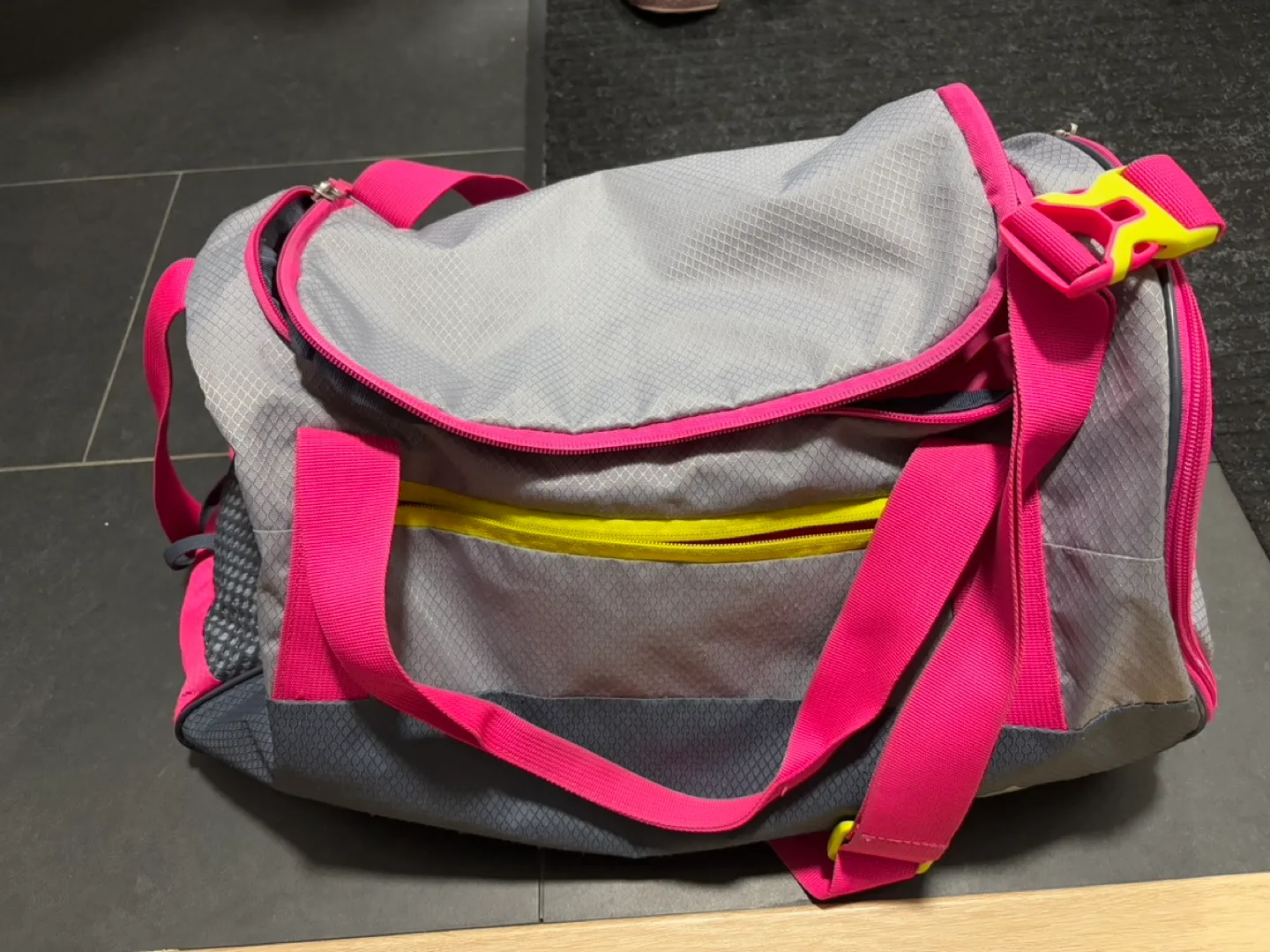 Used Adidas Gym Bag duffel  - Pink and Grey thumbnail