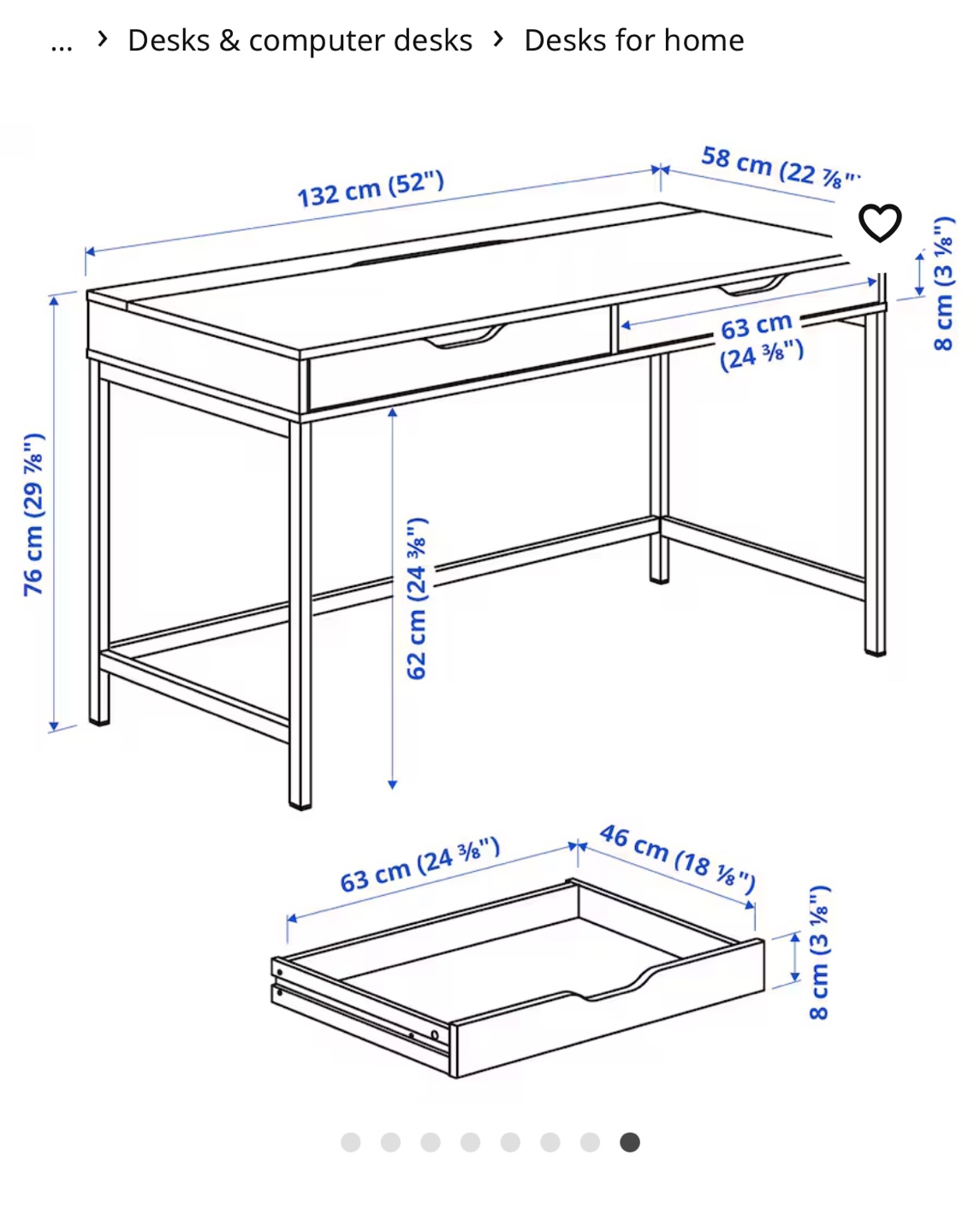 IKEA Alex Desk, Blue/teal colour, 52" - photo 2