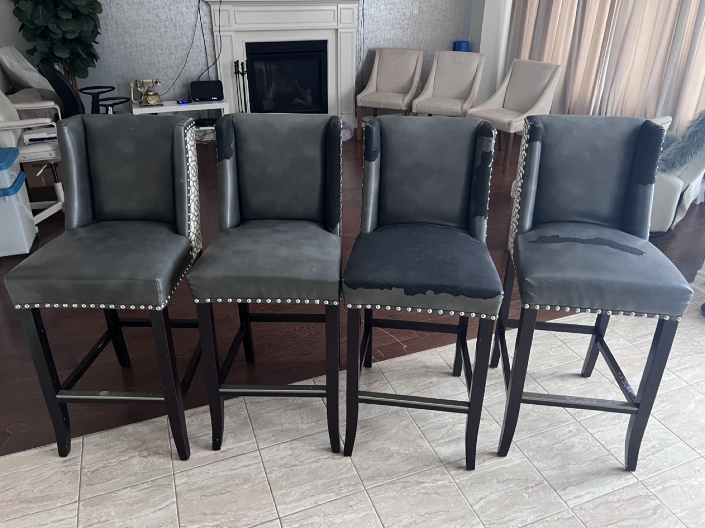 Free!!Four Grey and Black Bar Stools - photo 3